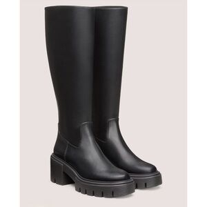 New Stuart Weitzman Soho Knee High Boot Black Leather Sz 8
